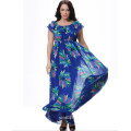 Beautiful Floral Print Chiffon Summer Dress for Fat Woman